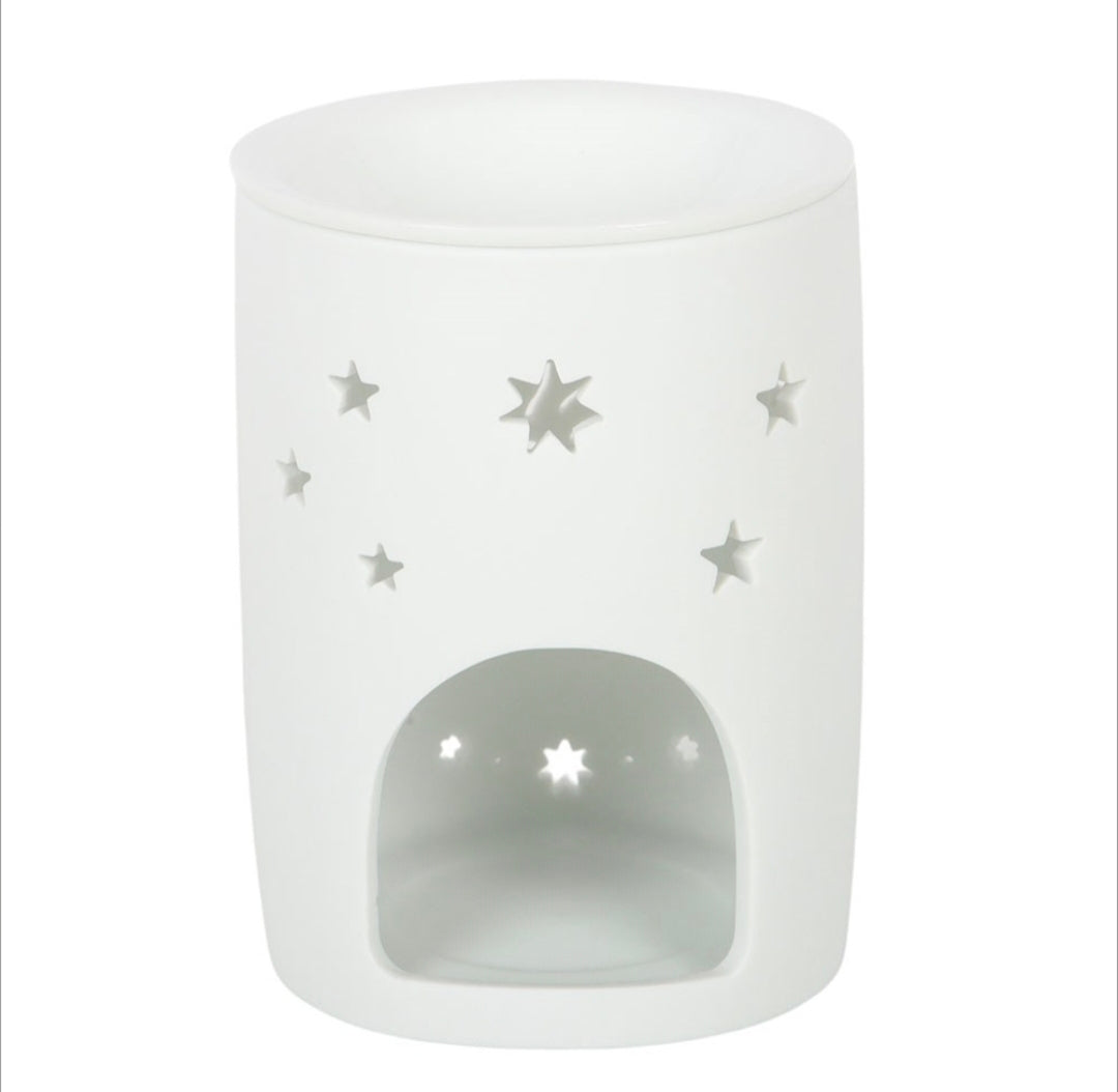 White Sun and Moon Cut Out Oil and Wax Warmer