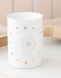 White Sun and Moon Cut Out Oil and Wax Warmer
