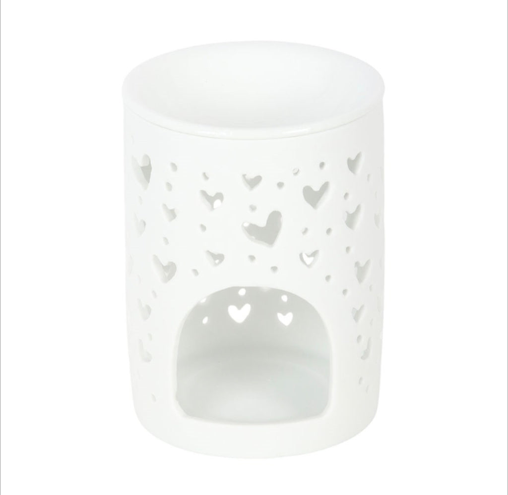 White Heart Cut Out Oil and Wax Warmer