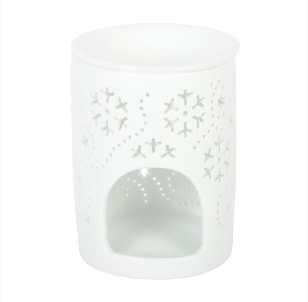 White Snowflake Cut Out Oil and Wax Burner