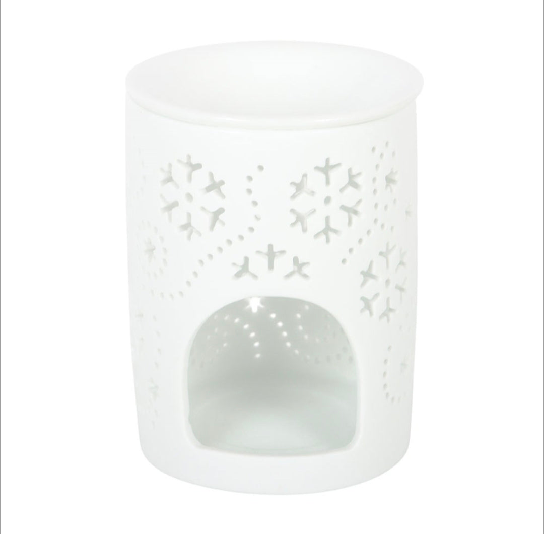 White Snowflake Cut Out Oil and Wax Burner